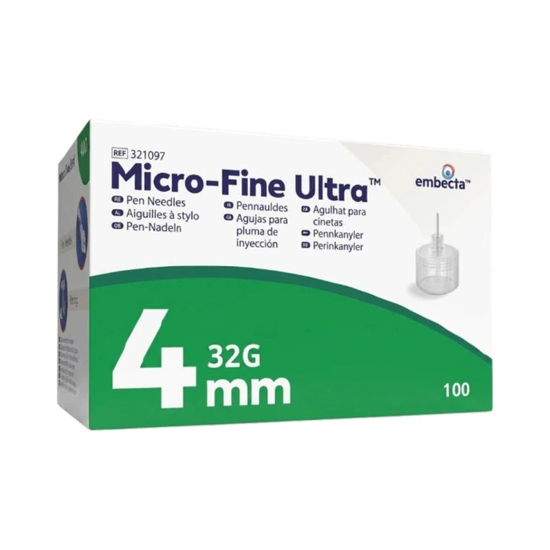 Embecta Micro-Fine Plus Aguja de insulina 32G/4mm Caja 100 Unidades