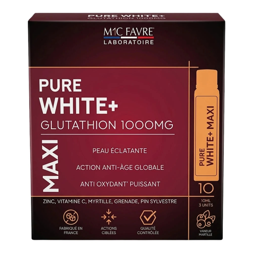 Eric Favre Pure White Glutathion 1000 mg Maxi, boîte de 10 doses