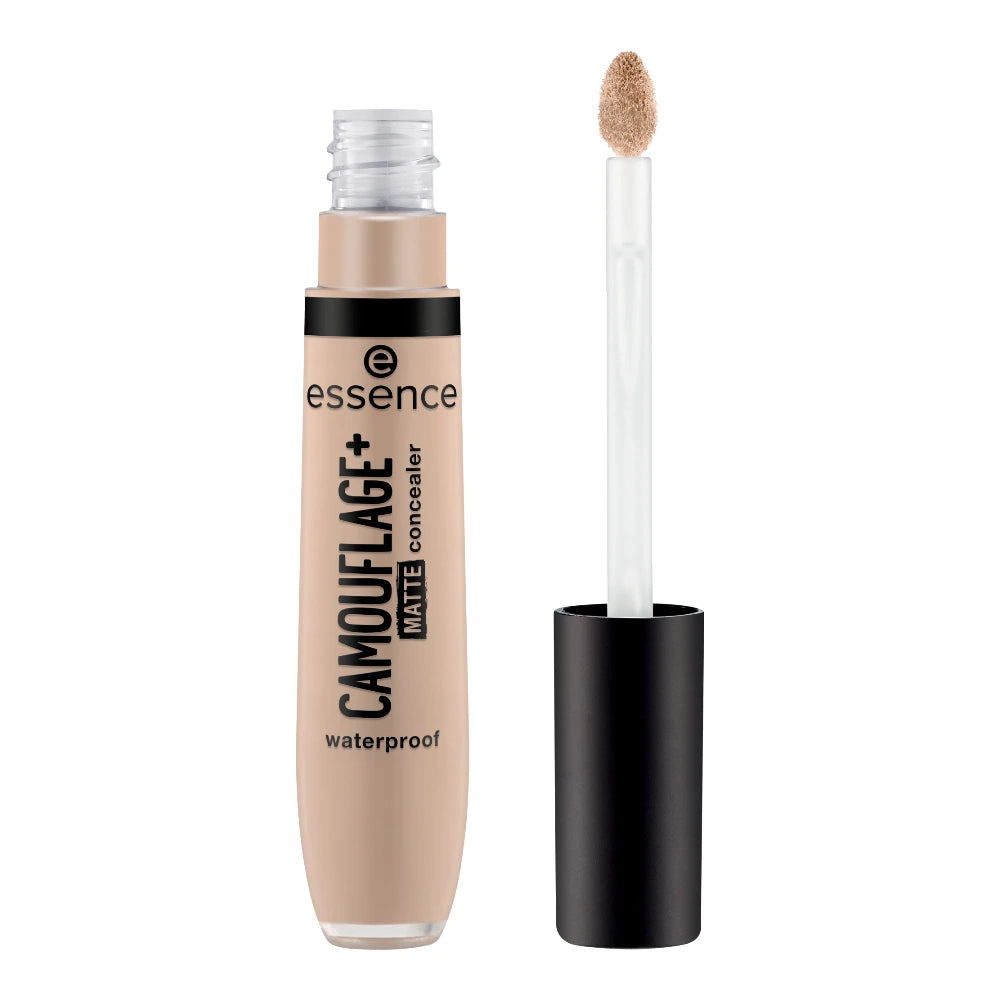 Essence Camouflage+ Matte anti-cernes 100 – flacon ouvert avec applicateur