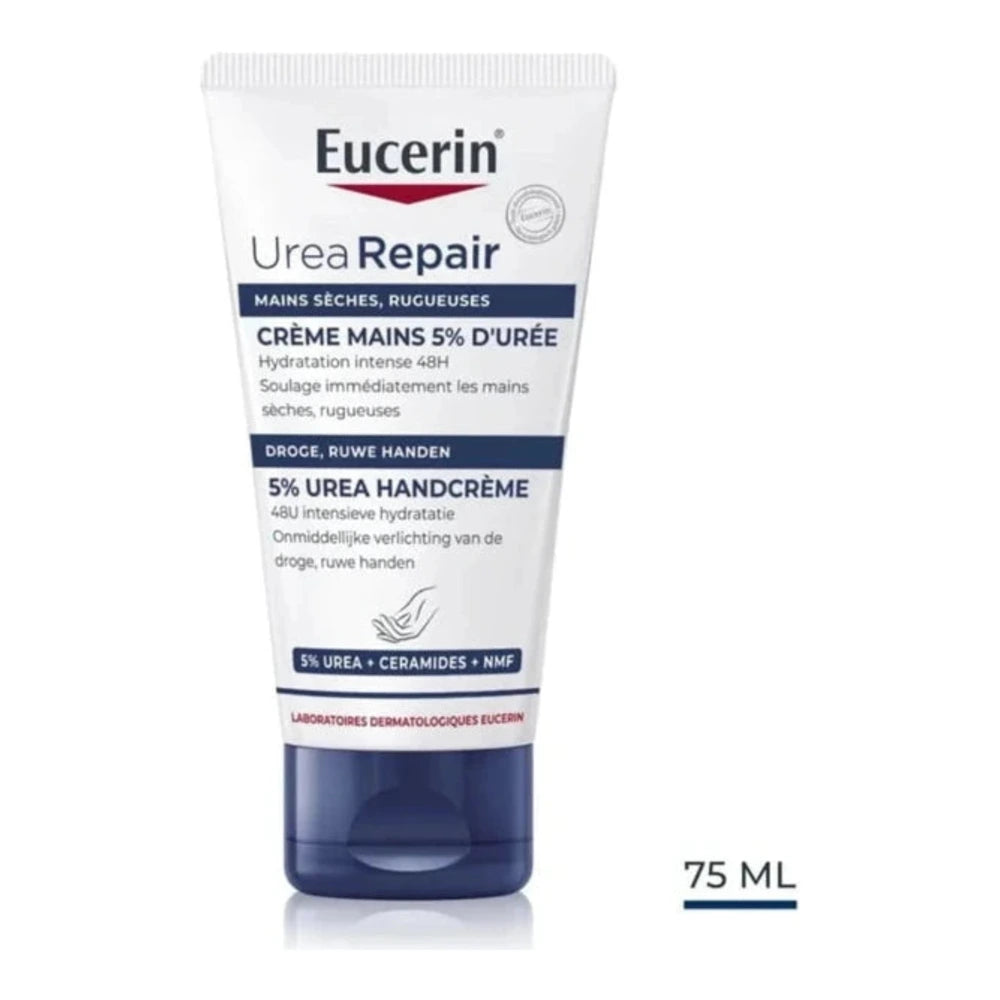 Eucerin UreaRepair Plus Crème Mains 5 % d’Urée 75 ml – tube