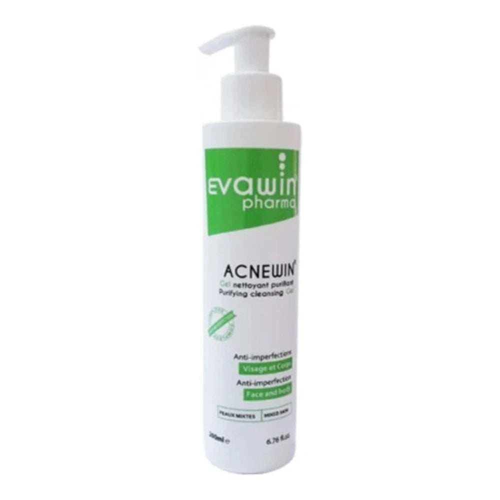 Evawin Acnewin Gel Nettoyant Purifiant 200 ml – flacon du produit