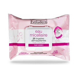 Paquet de 25 lingettes démaquillantes micellaires Evoluderm