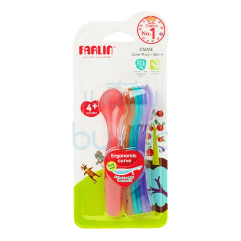Farlin Cuillères Couleur 7 pièces +4 mois BF-237B – lot de cuillères bébé