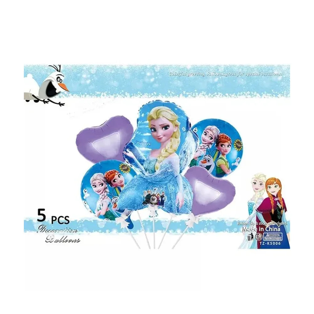 Pack 5 Pièces Ballons Anniversaire Thème Frozen