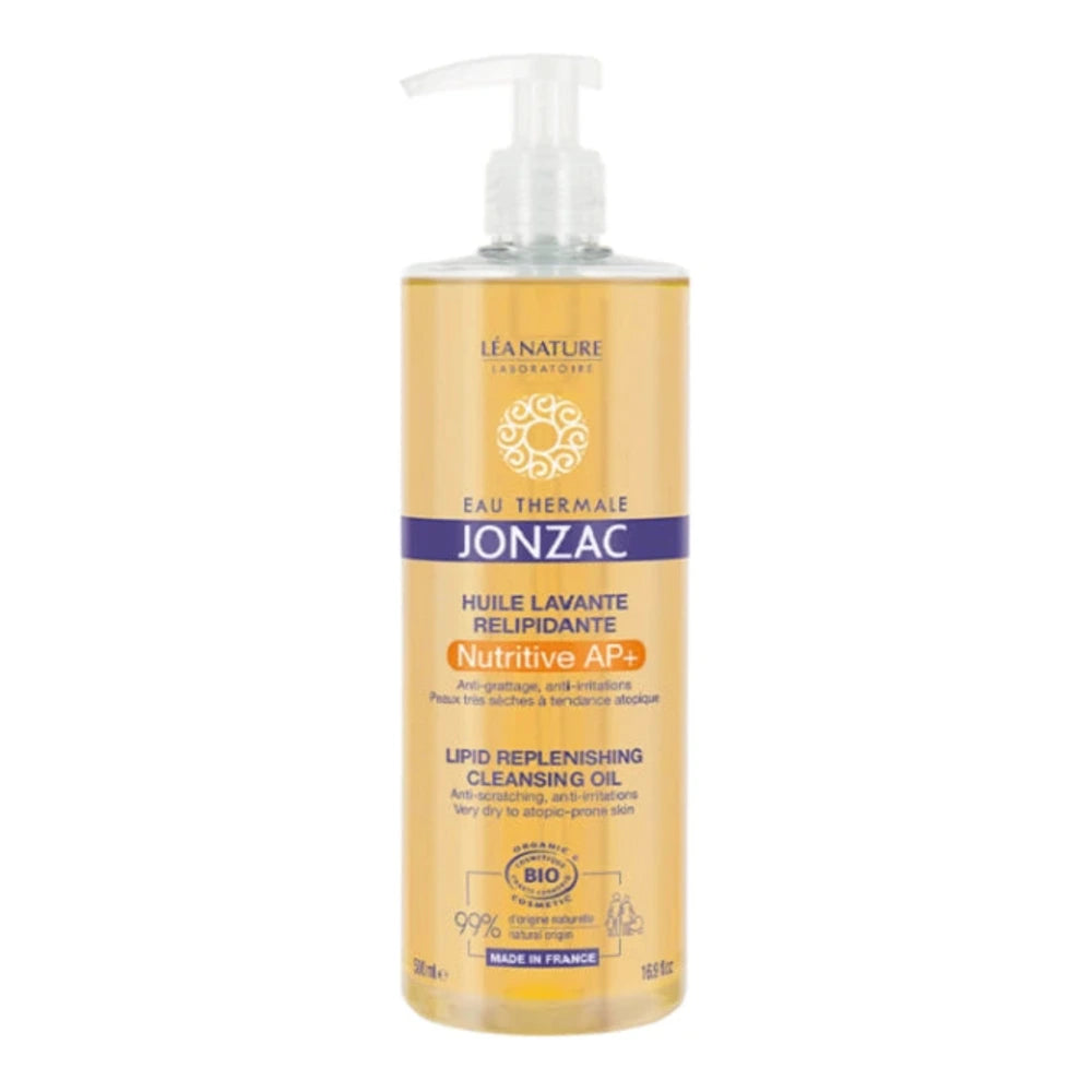 Flacon de l’huile lavante relipidante anti-grattage Jonzac 500 ml