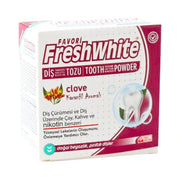 Poudre dentaire Fresh White Clove au clou de girofle 50 g – emballage