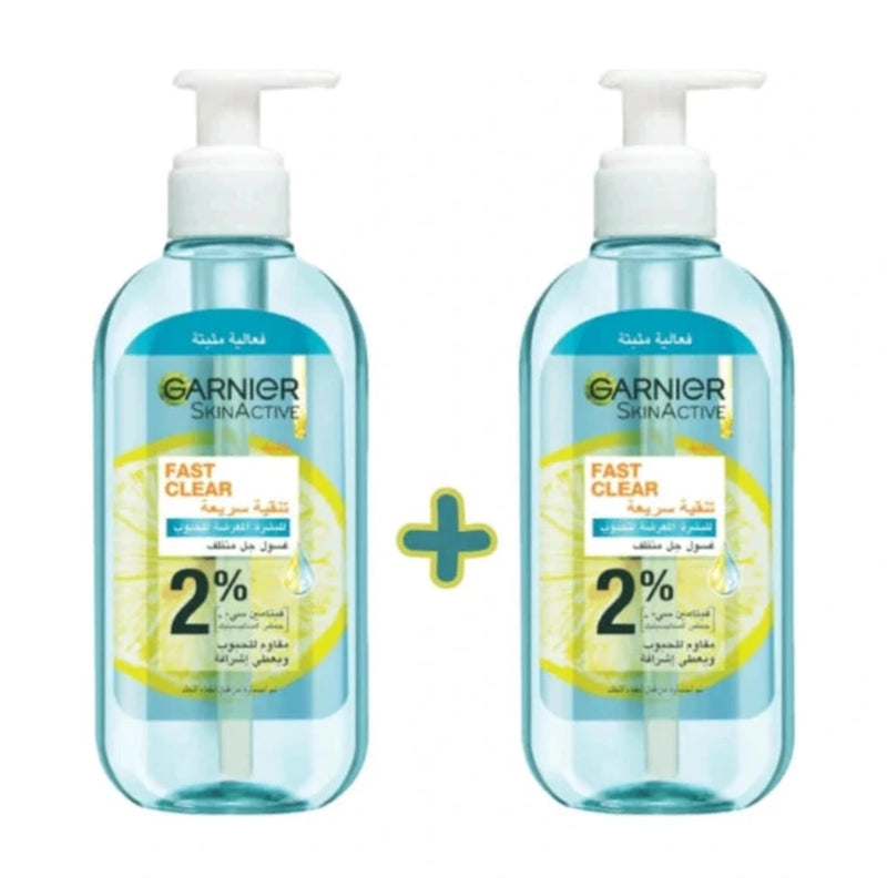 Garnier Fast Clear Gel Nettoyant – Pack 2 x 200 ml