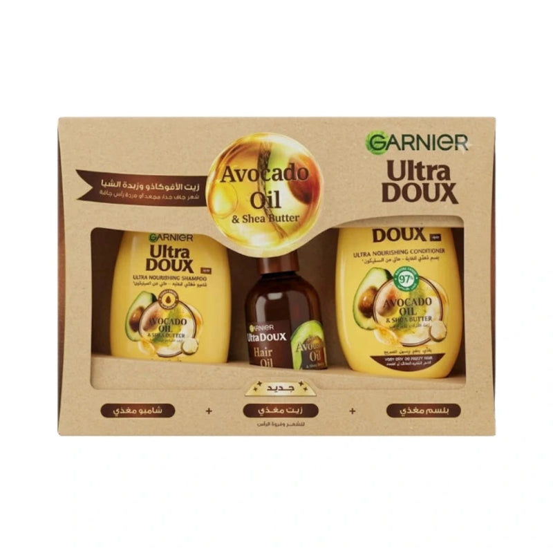 Garnier Pack Routine Avocat : Shampoing 200 ml + Sérum 200 ml + Huile 120 ml