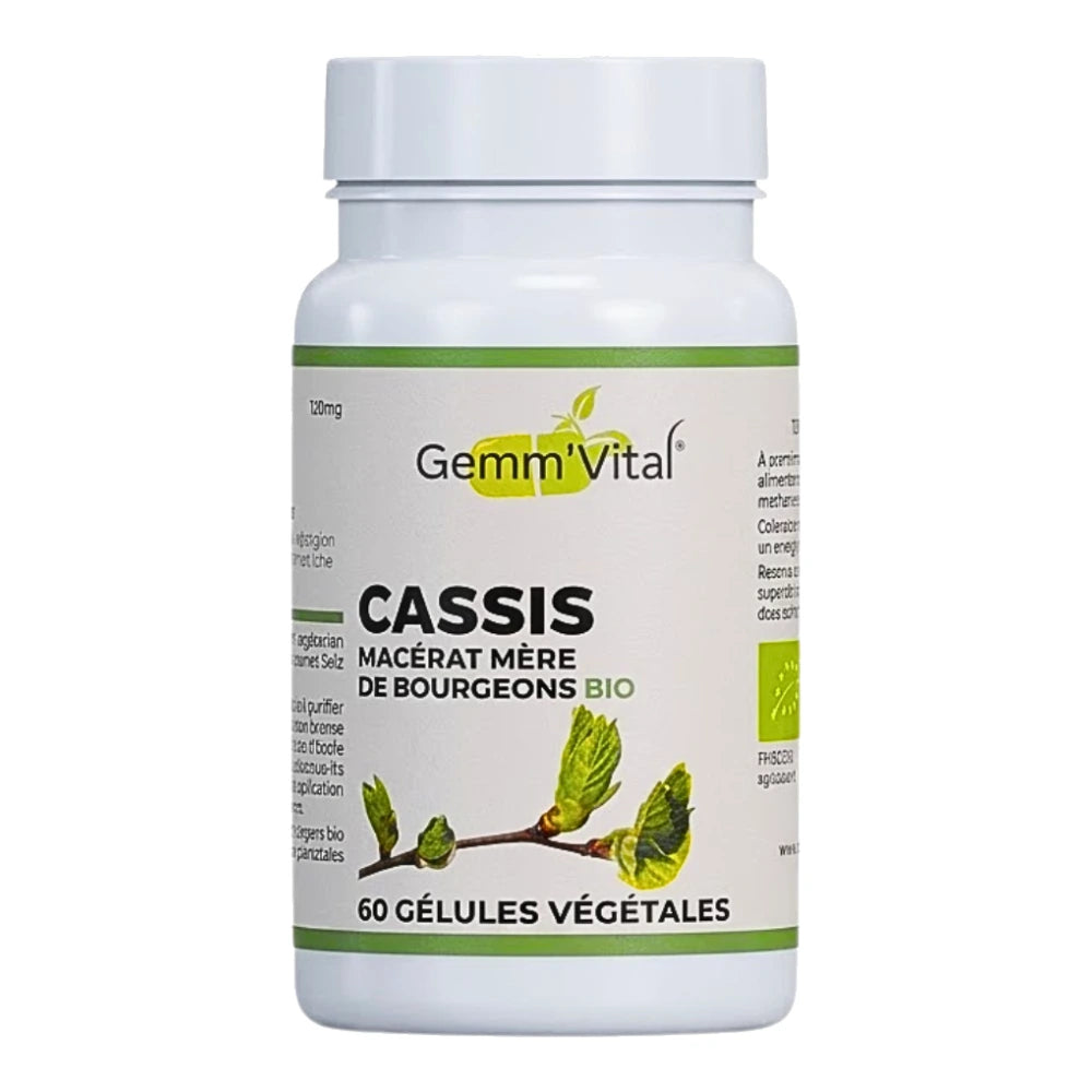 Gemm'Vital Cassis macérat mère de bourgeons bio, pot de 60 gélules