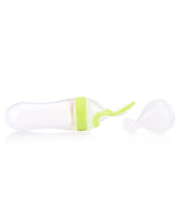 Nûby Cuillère Semi-Rigide pour Repas Liquide 90ml + 1 tête - Jaune Vert