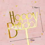 Cake Topper Happy Birthday - Doré