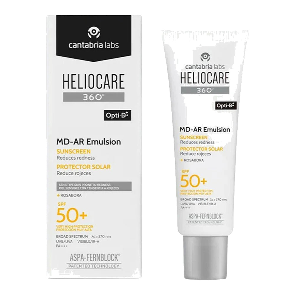 Heliocare 360° A-R Emulsion SPF50+, tube 50 ml et étui