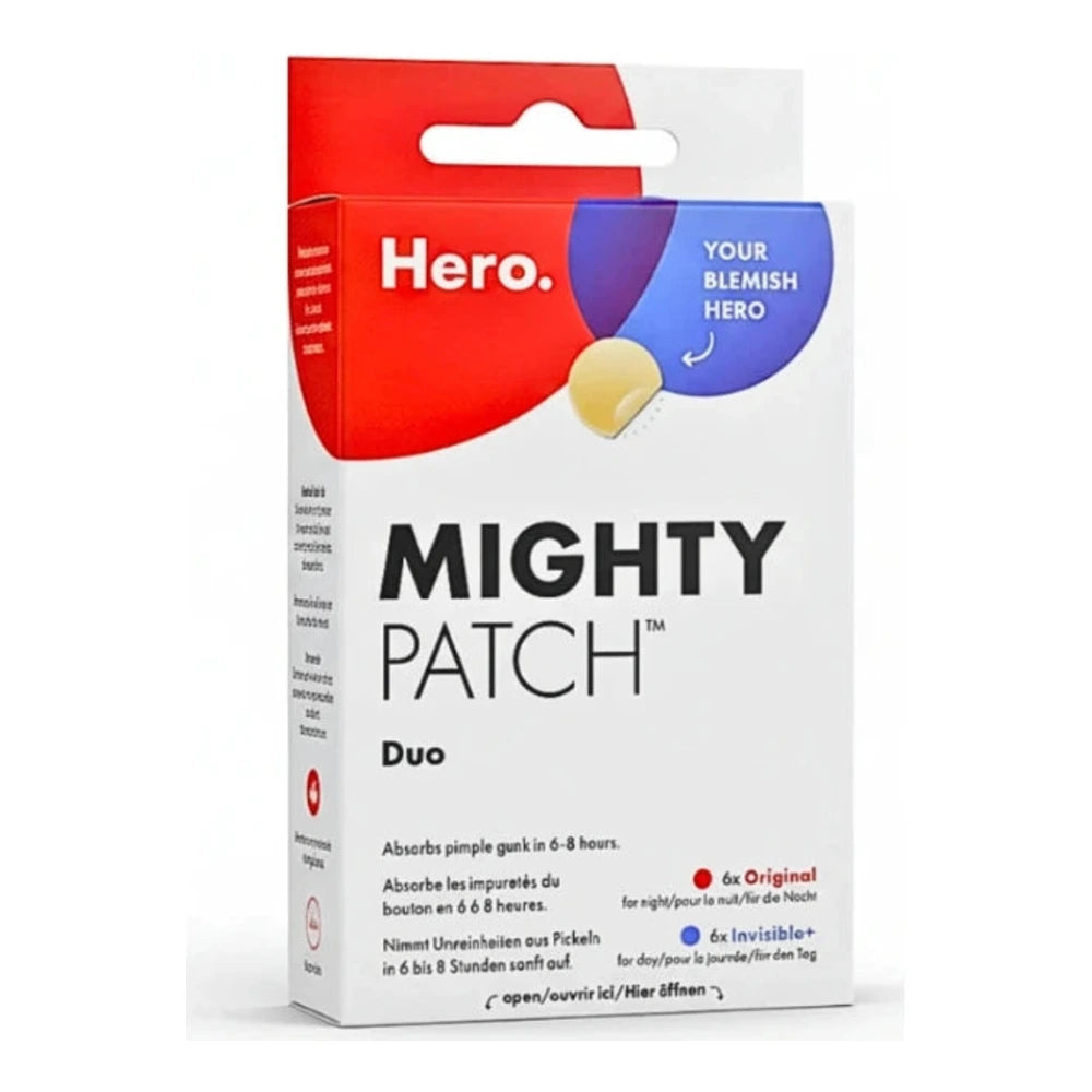 Hero Mighty Patch Duo 12 patchs Original et Invisible – emballage du produit