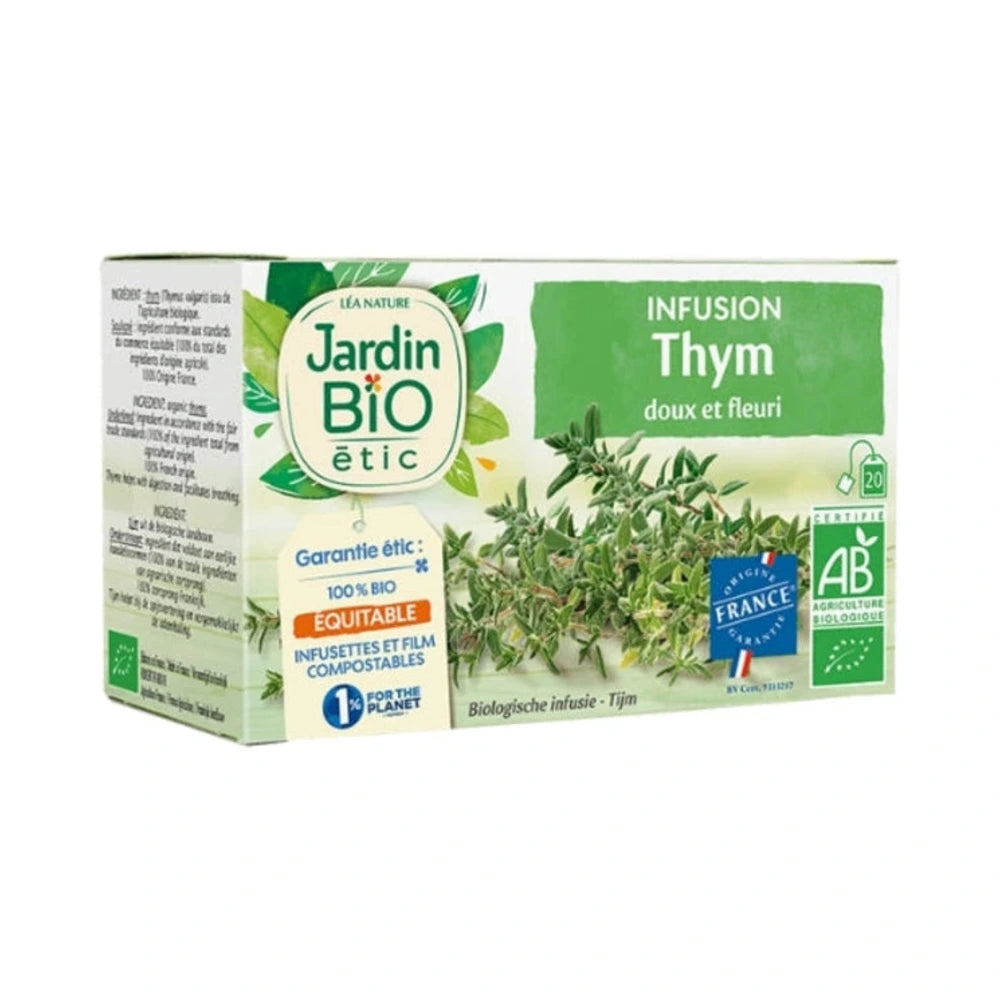 Boîte de l’infusion de thym Jardin Bio, 20 sachets