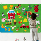 Tapis Mural Éducatif en Feutrine – Thème La Ferme