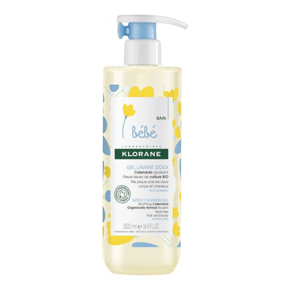 Klorane Bébé Gel Lavant Doux au Calendula Apaisant - 500 ml