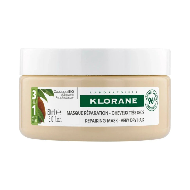Klorane - Mascarilla Reparadora 3 en 1 con Cupuaçu Bio - Cabello muy seco 150 ml