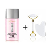 Pack L'Oréal Paris Glycolic Bright UV SPF50+ et coffret Gua Sha