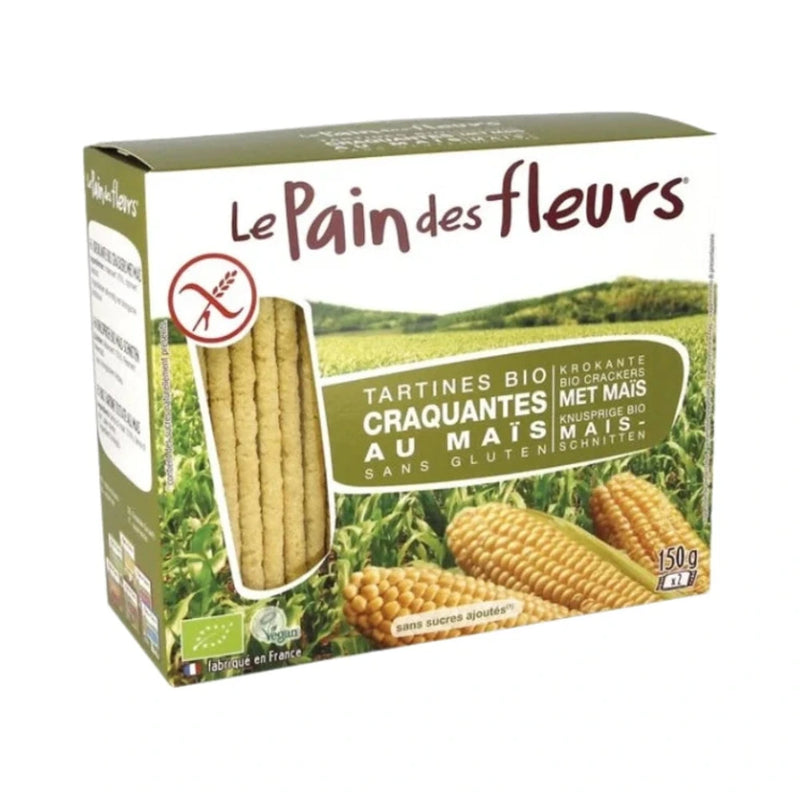 خبز مقرمش Le Pain des Fleurs بالذرة والأرز – 150 غ