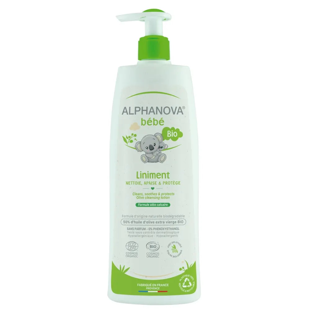 Alphanova Bébé Liniment Nettoyant Apaisant Pour le Change – 500ml