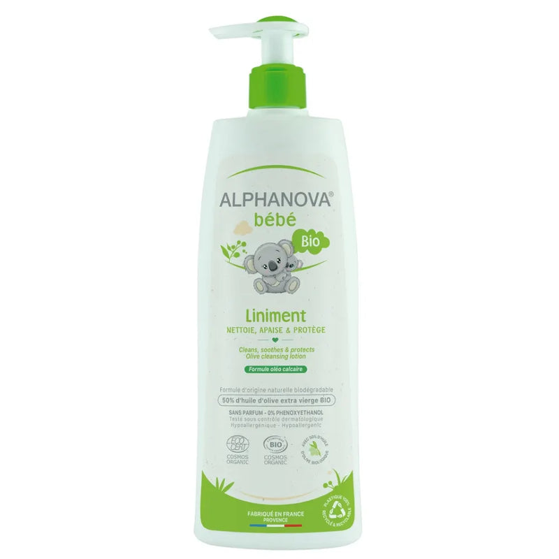Alphanova Bébé Liniment Nettoyant Apaisant Pour le Change – 500ml