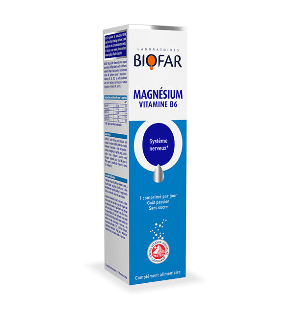 Biofar Magnésium B6+B2 20 capsules – Fatigue et Stress