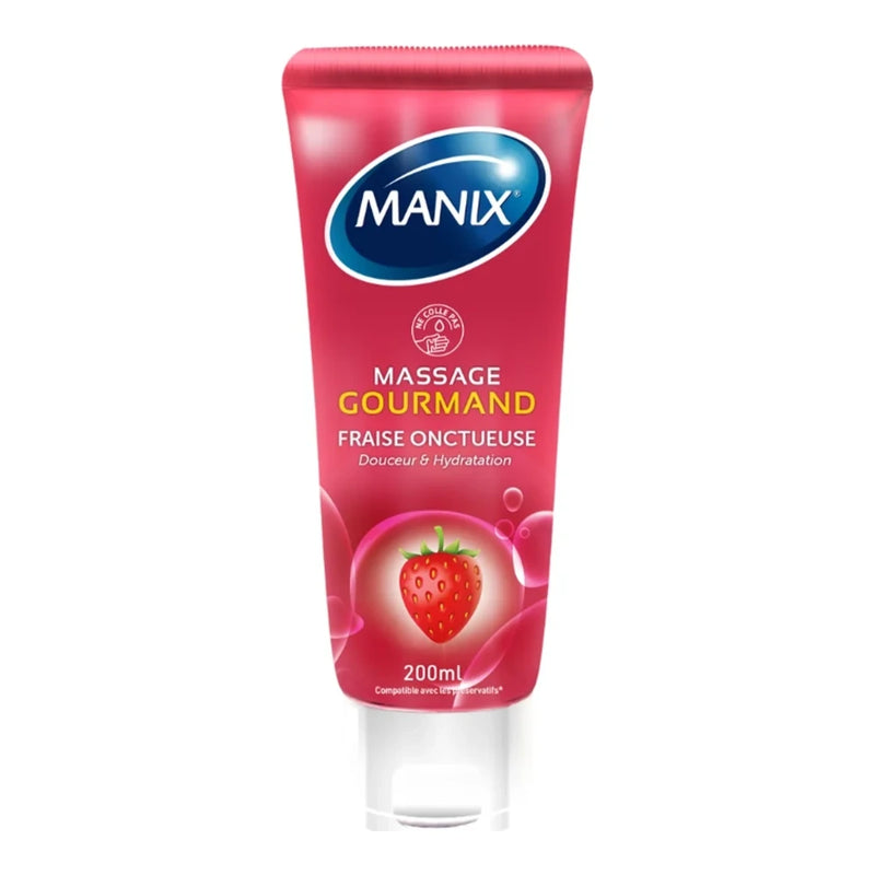 Manix Gel de masaje sabor fresa - 200 ml