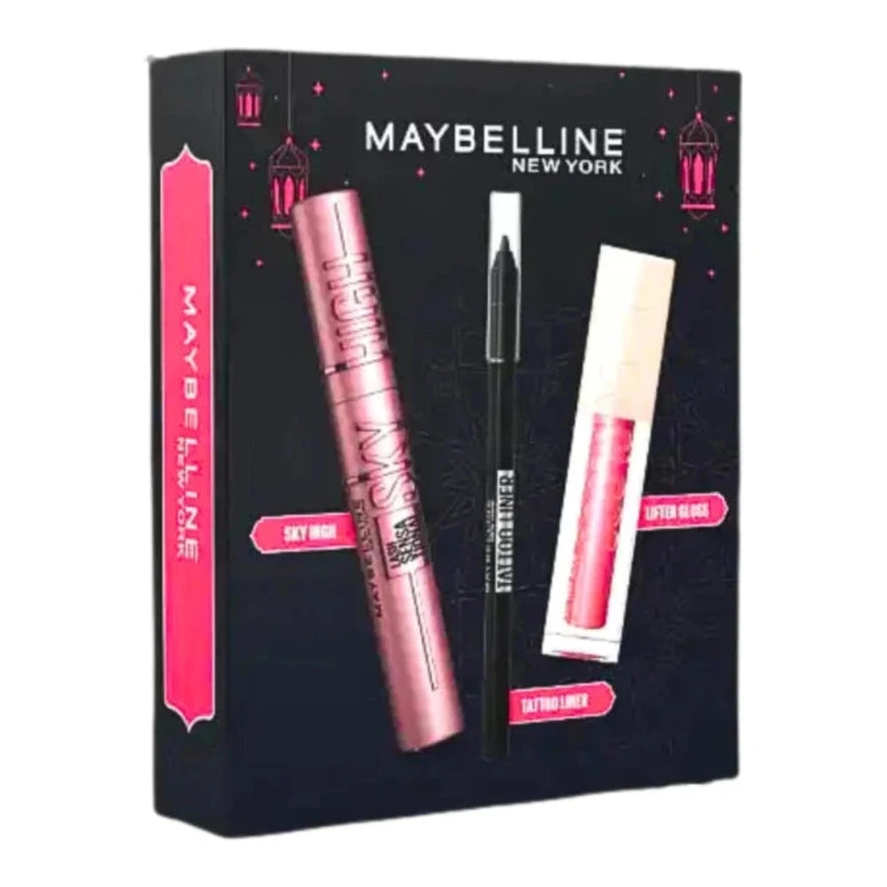 Maybelline Pack Aïd Mascara Sky High + Lifter Gloss 004 Silk + Tattoo Liner Gel Pencil