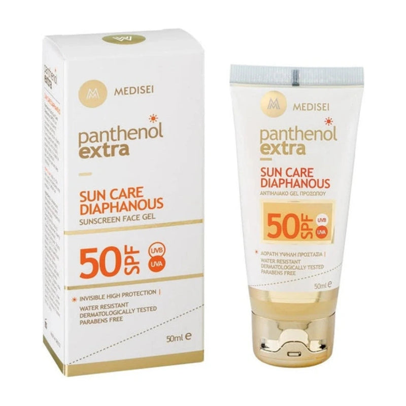 ميديسي Panthenol Extra Diaphane جل واقٍ من الشمس غير مرئي للوجه SPF 50