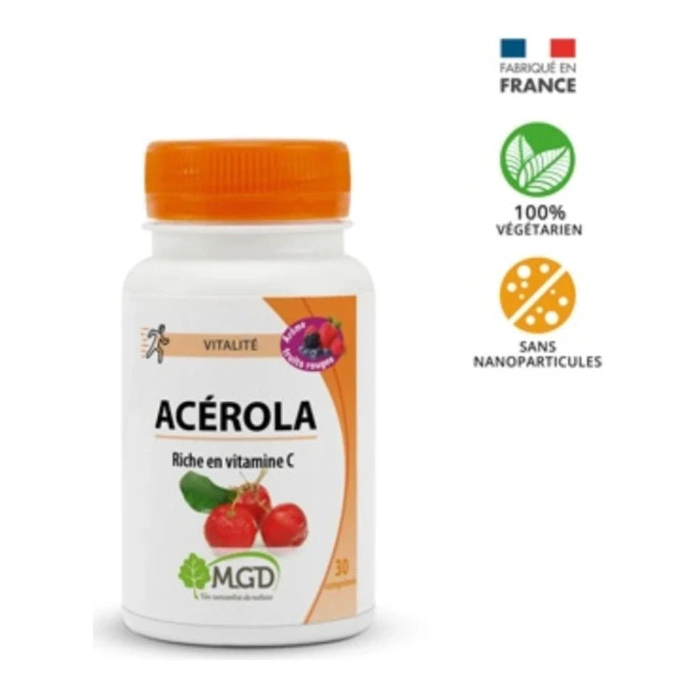 Boîte MGD Nature Acérola Fruits Rouges 30 gélules