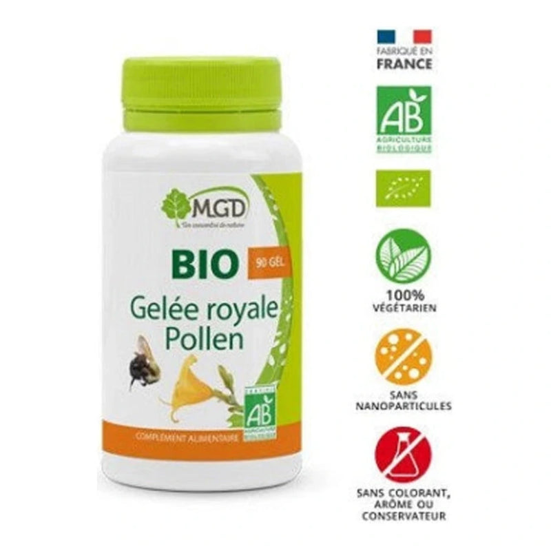 MGD Nature Bio Gelée Royale Pollen 90 Gélules