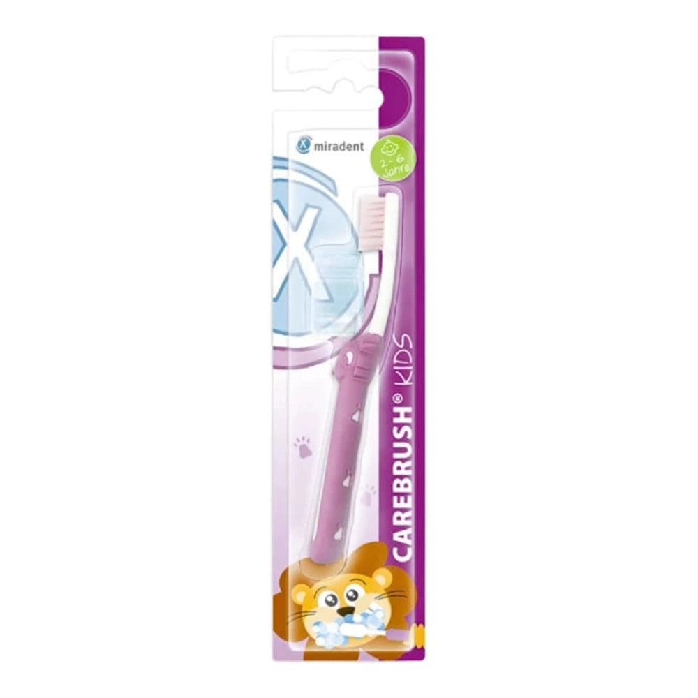 Miradent brosse à dents Carebrush Kids rose – vue du produit