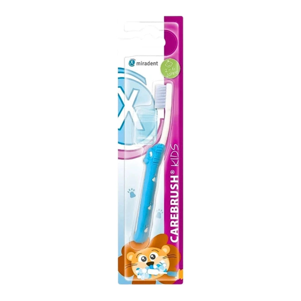 Miradent brosse à dents Carebrush Kids bleue – vue du produit