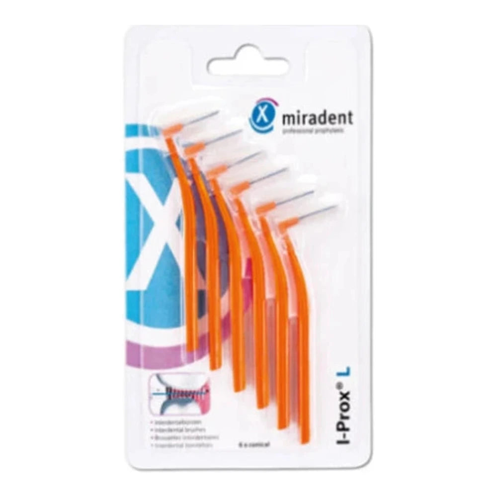 Brossettes interdentaires Miradent I-Prox L taille orange, emballage