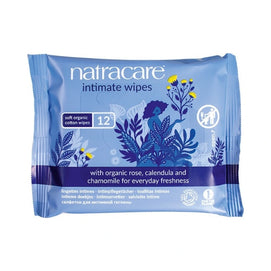 Natracare lingettes intimes bio rose, calendula et camomille – paquet de 12