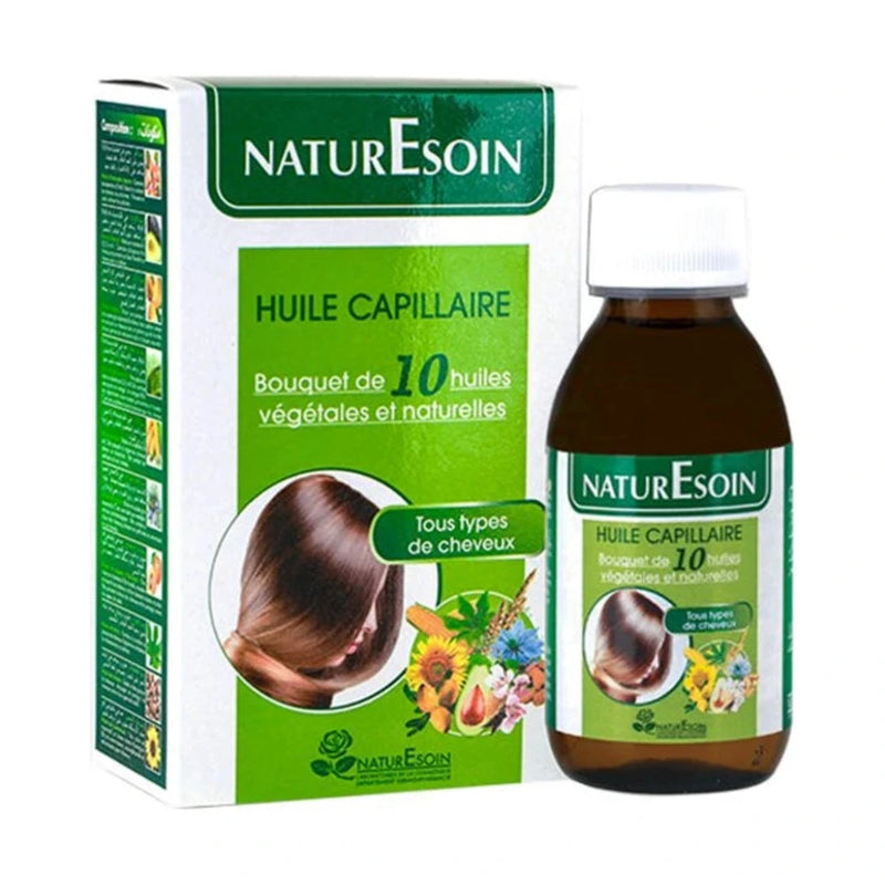 NaturEsoin Huile Capillaire 10 Bain d'Huiles Végétales - 125 ml
