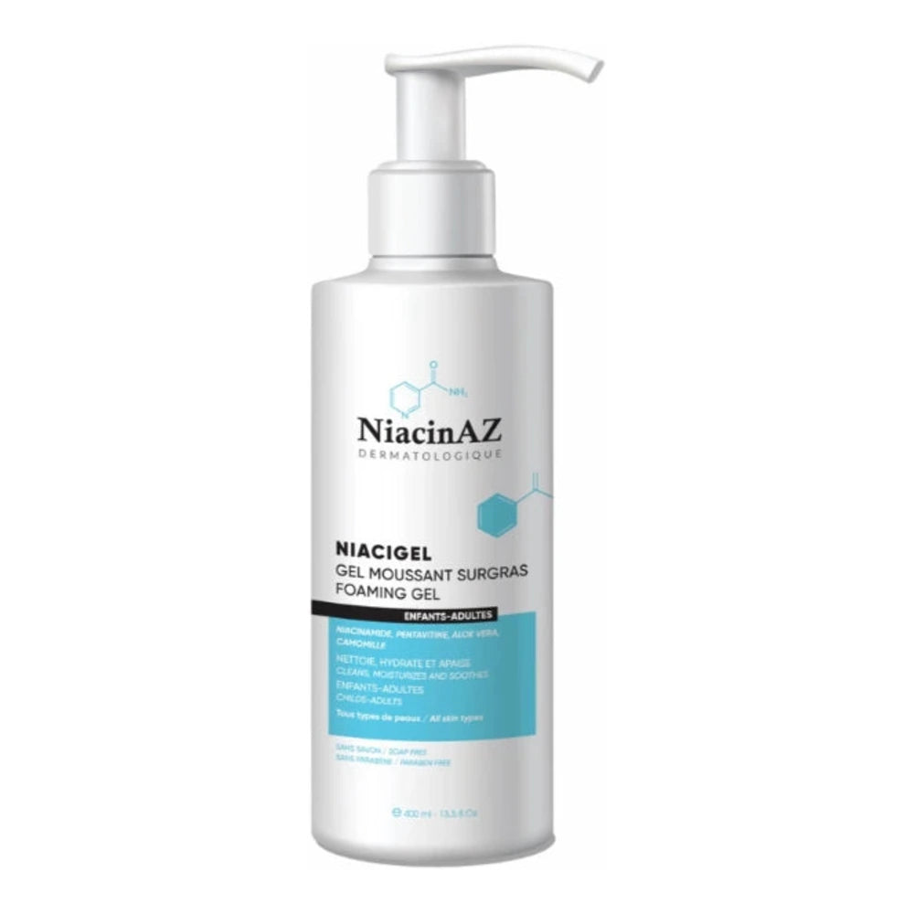 Flacon NiacinAZ Niacigel gel moussant surgras 400 ml