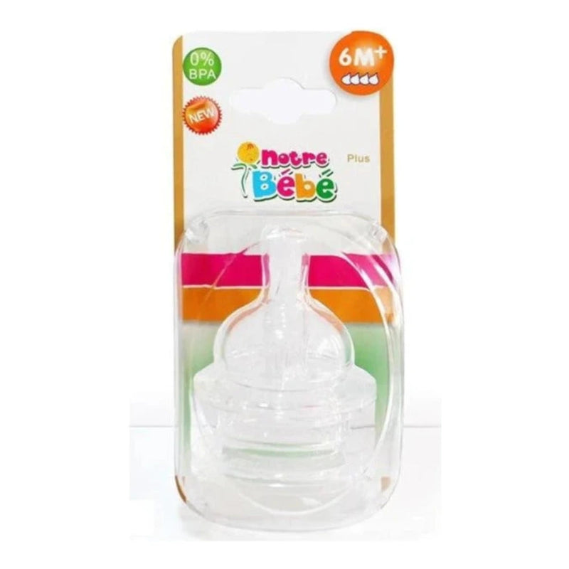 Notre Bebe 2 Tetinas Flujo +6m Variable