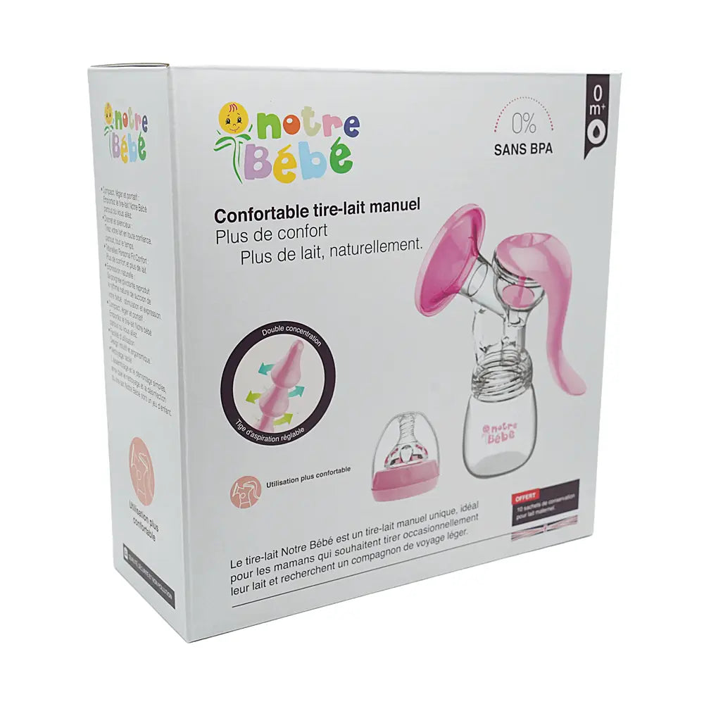 Extractor de leche manual ajustable Our Baby - Rosa