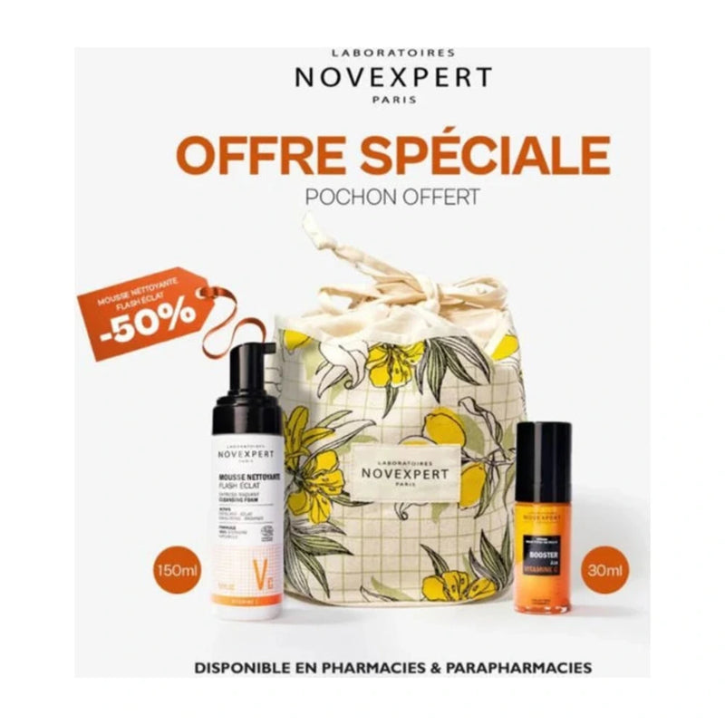Novexpert Duo Booster Eclat Serum Booster Vitamine C+Mousse Flash Eclat -50%