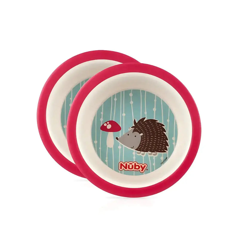 Nuby 2 Piece Printed Bamboo Bowl - Red