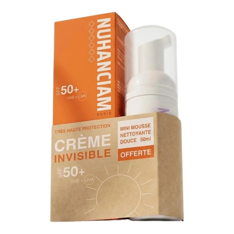 نوهانسيام كريم غير مرئي SPF50 50 مل + رغوة منظفة 50 مل – طقم ثنائي