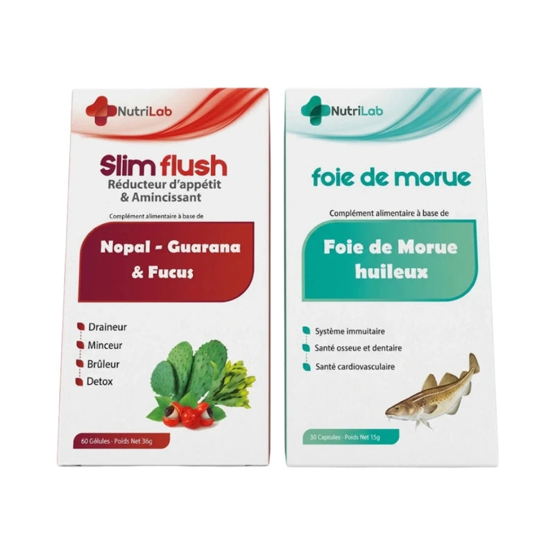 Nutrilab Slim Flush 60 Gelules+Foie De Morue 30 Gelules Pack