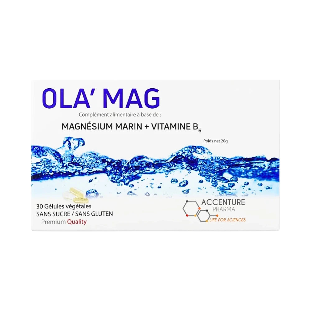 Ola' Mag magnésium marin vitamine B6 30 gélules Accenture Pharma