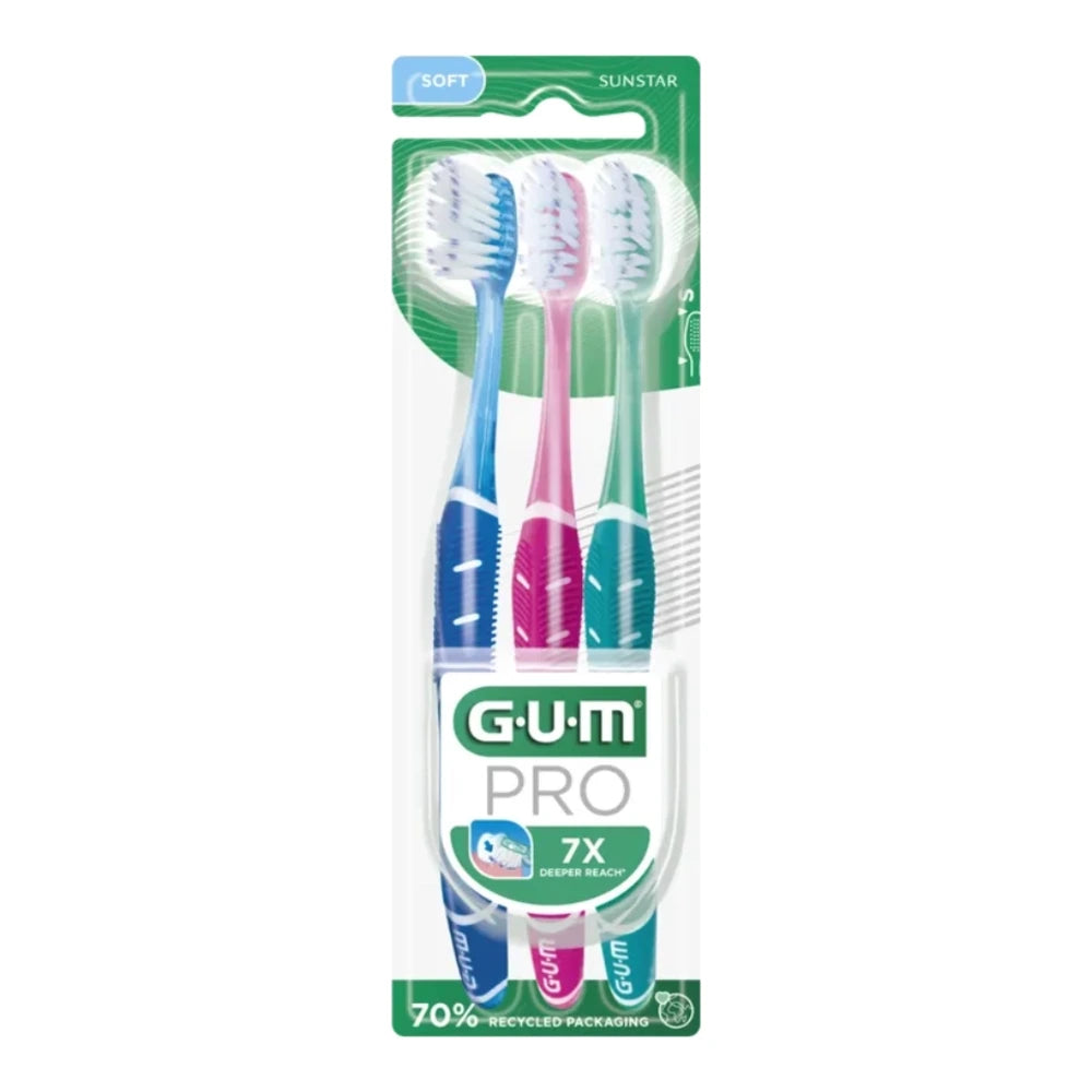 GUM Technique Pro Souple 525 – pack de 3 brosses à dents