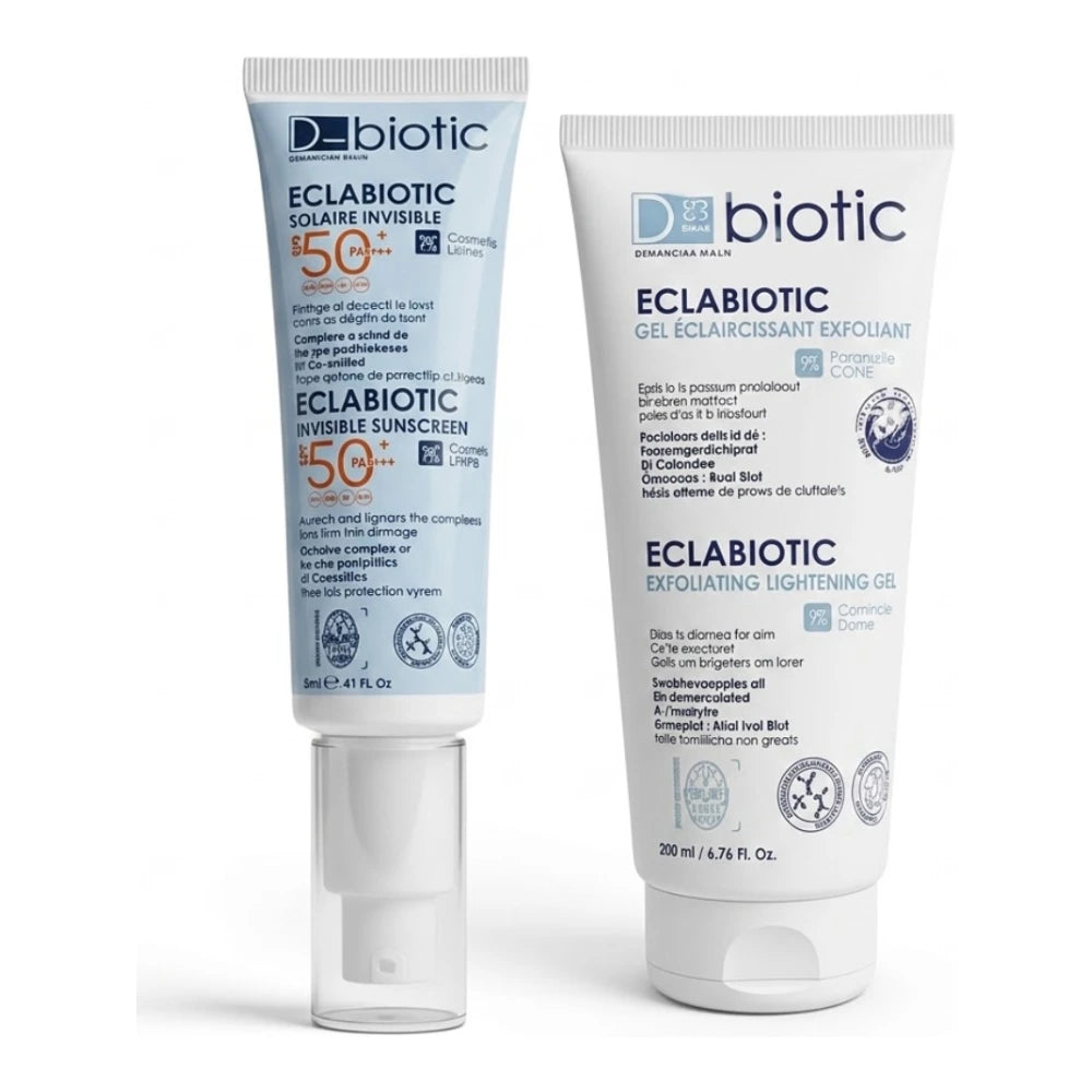 D-biotic"Eclabiotic Solaire Invisible+Gel Eclaircissant ECH" Duo Pack