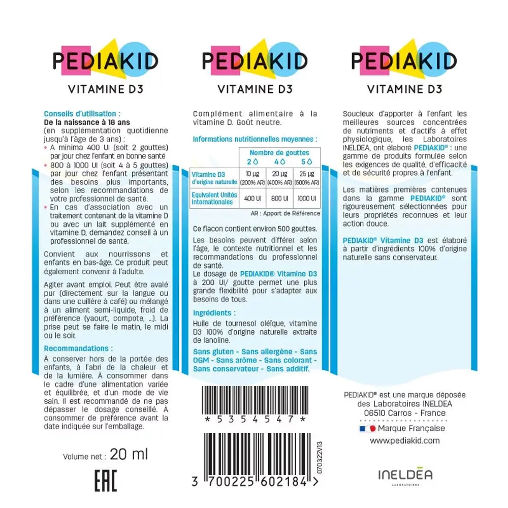 PEDIAKID Vitamine D3 - 20ml