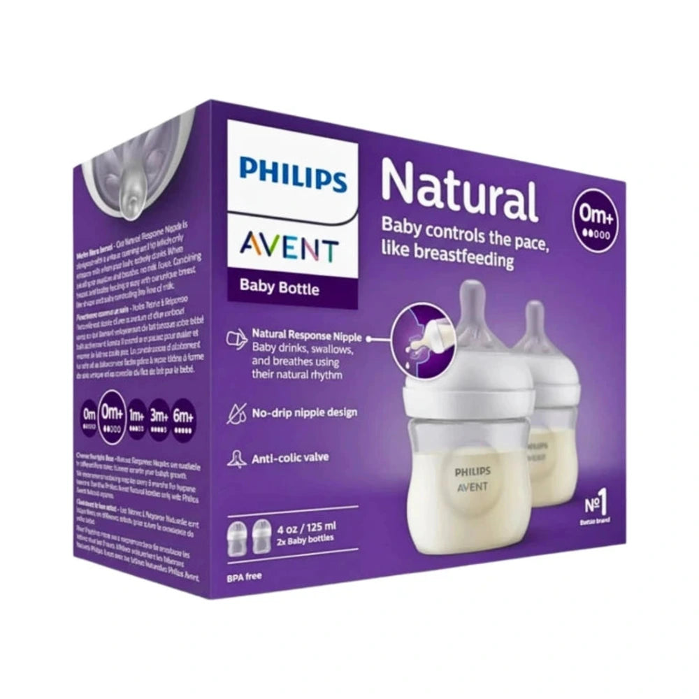 Philips Avent lot de 2 biberons Natural avec tétine 125 ml 0 mois et +
