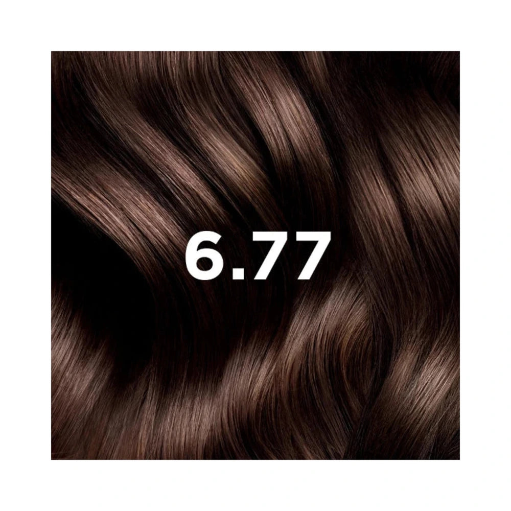 Phyto PhytoColor 6.77 Marron Clair Cappuccino – nuance sur mèche de cheveux