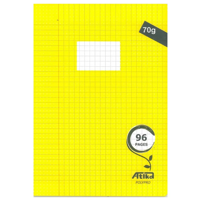 Atika Cahier Piqure A4 96 Pages Seyès 70g - Jaune